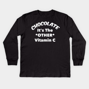 Funny Chocoholic Gift Chocolate The Other Vitamin C Kids Long Sleeve T-Shirt